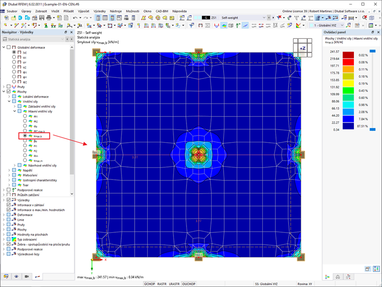 FAQ 005261 | Jak mohu ve výsledcích statické analýzy zobrazit výslednou hodnotu pro VEd?