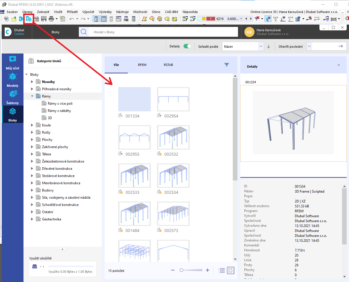 FAQ 005262 | Stáhl jsem si program RFEM 6, ale nemohu najít volbu "Generovat model - pruty" jako v programu RFEM 5. Můžete mi prosím pomoci