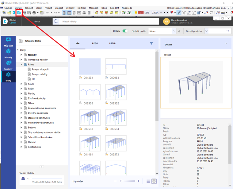 FAQ 005262 | Stáhl jsem si program RFEM 6, ale nemohu najít volbu "Generovat model - pruty" jako v programu RFEM 5. Můžete mi prosím pomoci