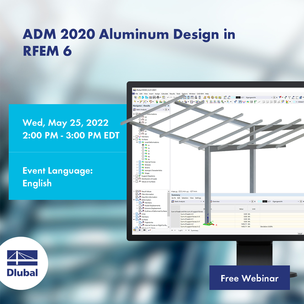 Posouzení hliníkových konstrukcí \n podle ADM 2020 v programu RFEM 6