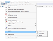 Hlavní funkce nabídky ' Přečíslovat '