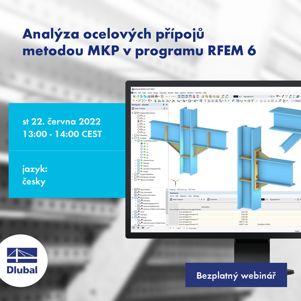 Analýza ocelových přípojů \n metodou MKP v programu RFEM 6