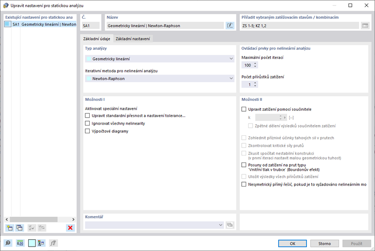 Nastavení pro statickou analýzu