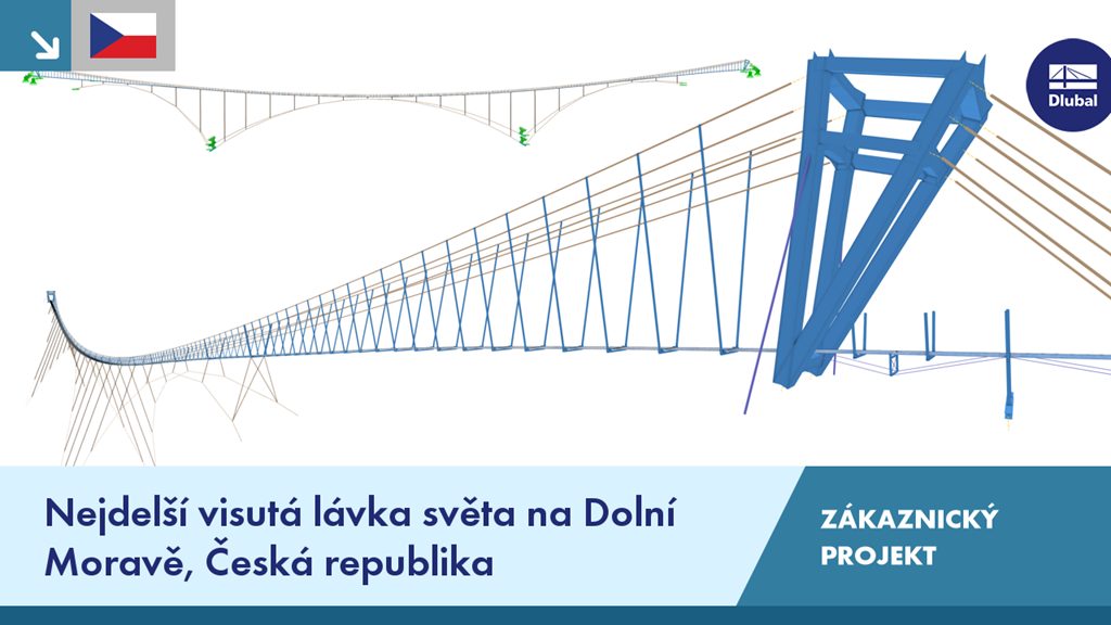 Nejdelší visutá lávka na světě spojující hory v Dolní Moravě, bez podpůrných pilířů.