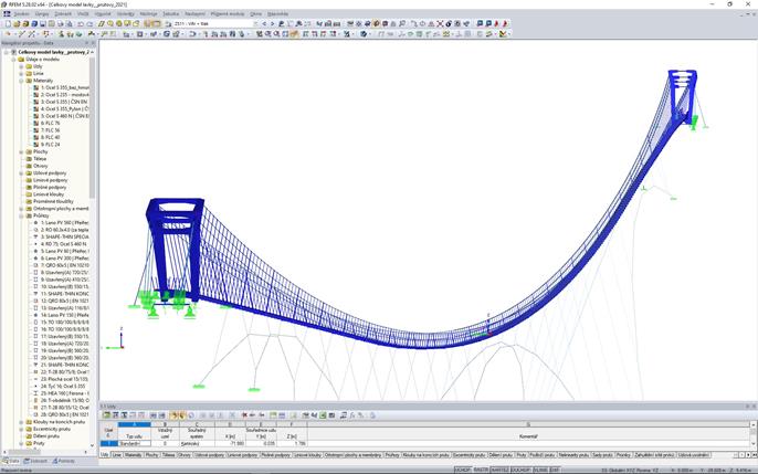 CP 001237 | Prutový 3D model lávky v programu RFEM 5