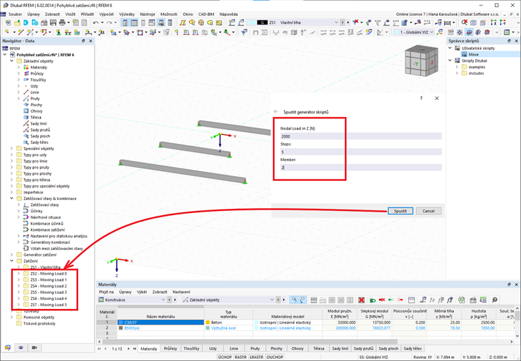 FAQ 005270 | Chtěl bych v modelu použít pohyblivá zatížení na pruty, ale nemohu najít přídavný modul RF-MOVE. Co mám dělat?