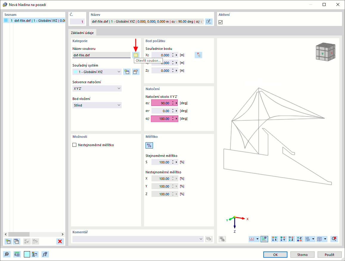 Nová hladina na pozadí