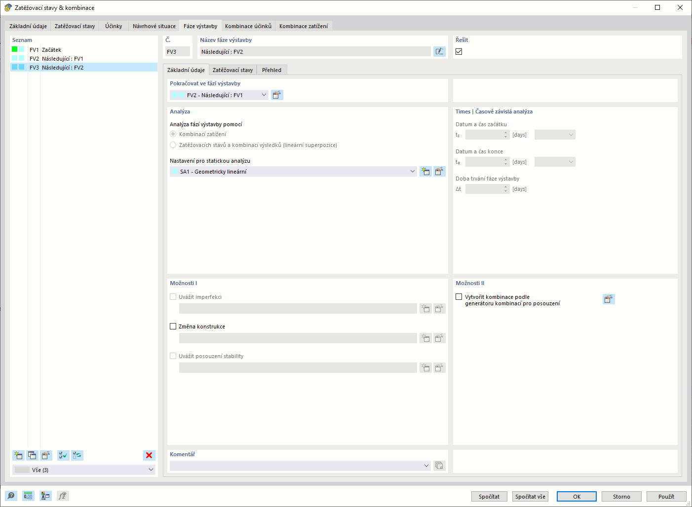 Fáze výstavby "Statický výpočet na tvaru 2"