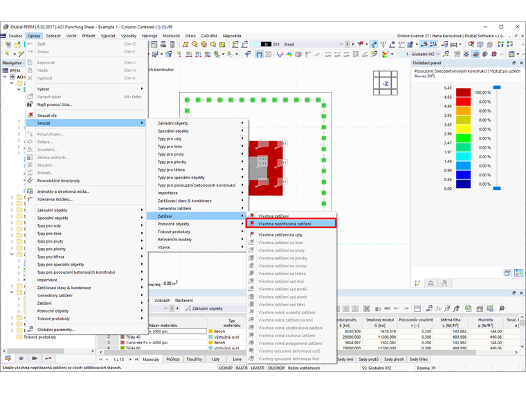 FAQ 005278 | Jak mohu smazat všechna nepřiřazená zatížení?