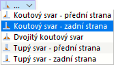 Výběr typů svarů