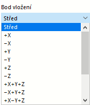 Výběr bodu vložení