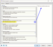 Dialogové okno „Možnosti a nastavení programu“