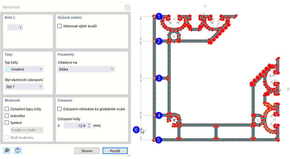 Grafické vytváření kót