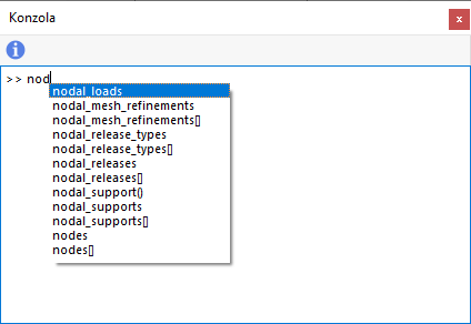 Automatické dokončování příkazů v konzoli