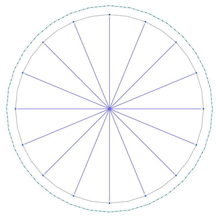 Model šroubu – paprsky v otvorech šroubů