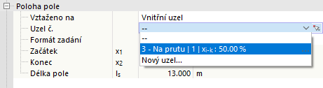 Definujte pole s ohledem na vnitřní uzel
