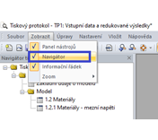 FAQ 005284 | Jak mohu zobrazit nebo skrýt navigátor tiskového protokolu?