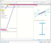 Vstupní dialog „Nový prut“ se záložkami pro vlastnosti kloubů a vlastnosti posouzení