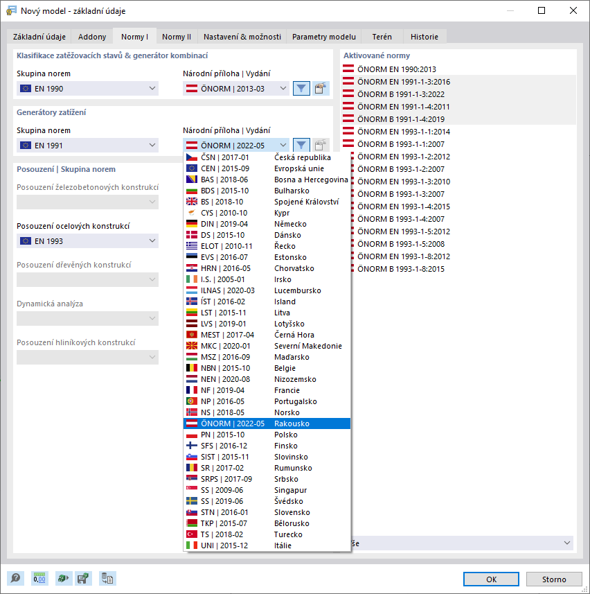 Výběr národní přílohy Eurokódu