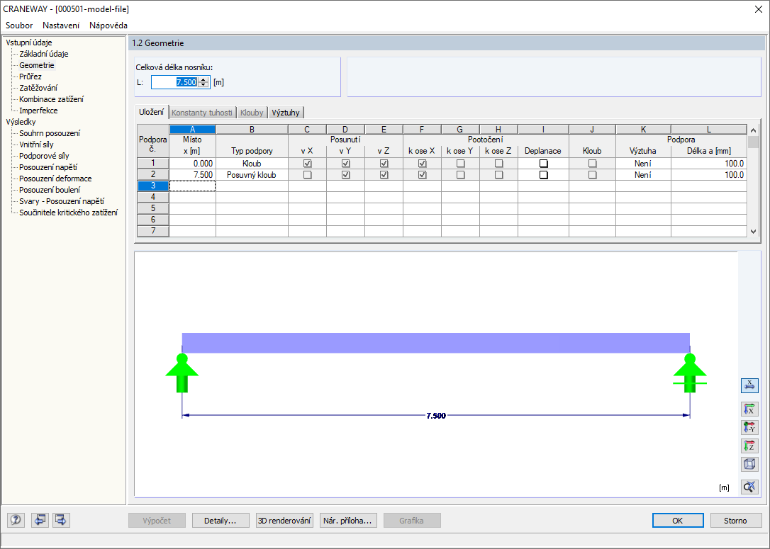 FAQ 005298 | Geometrie nosníku