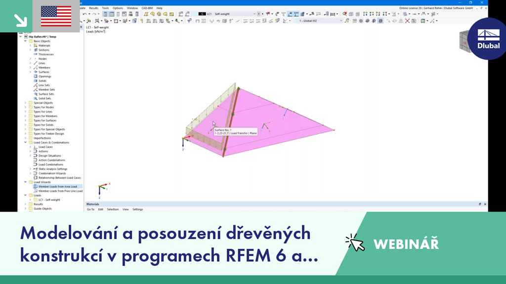 RFEM 6 and RSTAB 9 used for timber structure modeling webinar.
