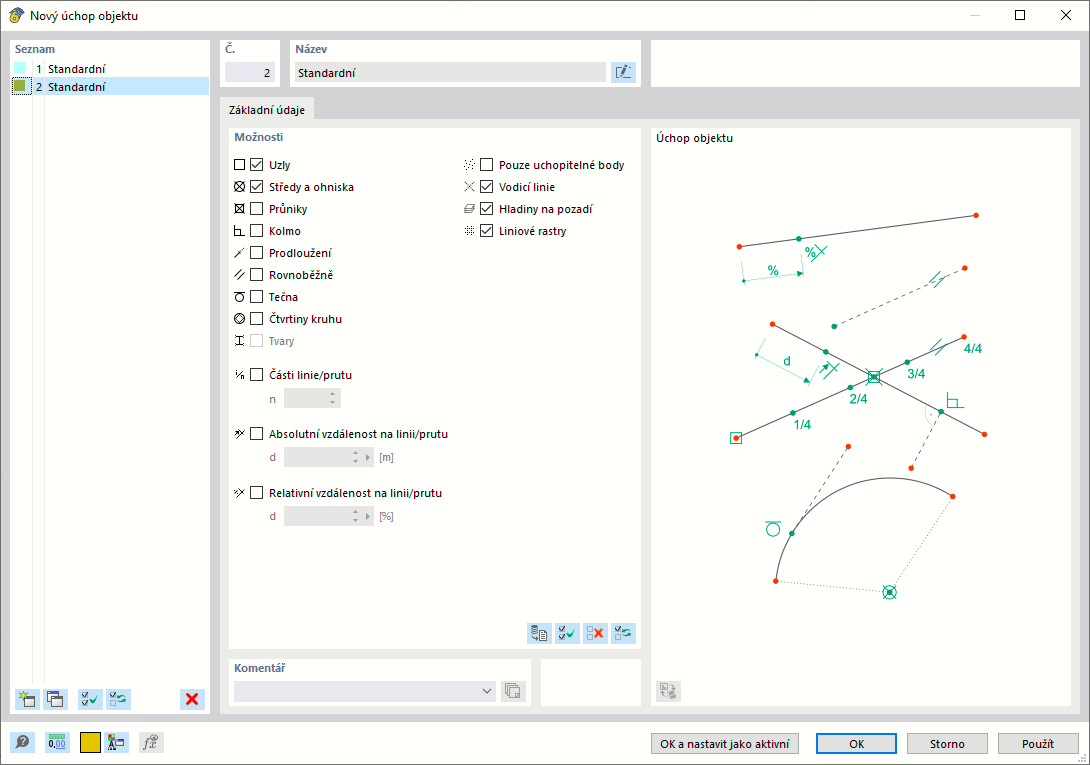 Dialog "Nový úchop objektu"