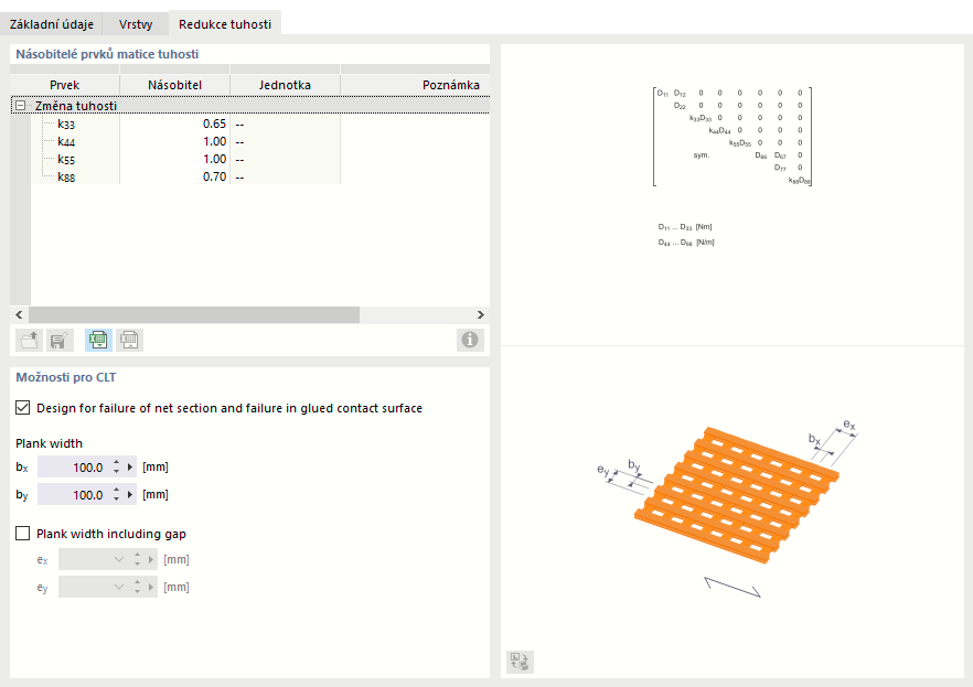 Zadání redukce tuhosti