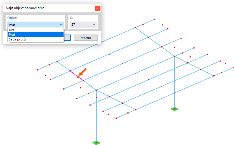 Najít objekt pomocí čísla