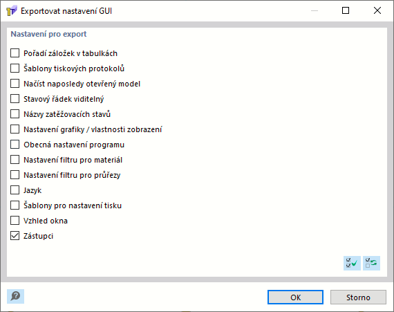Export nastavení grafického uživatelského rozhraní (tloušťky)