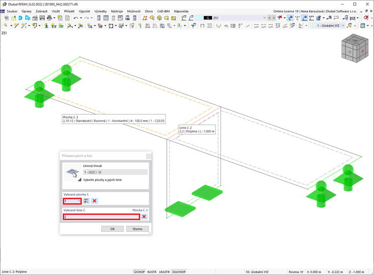 Vyberte plochy a jejich linie
