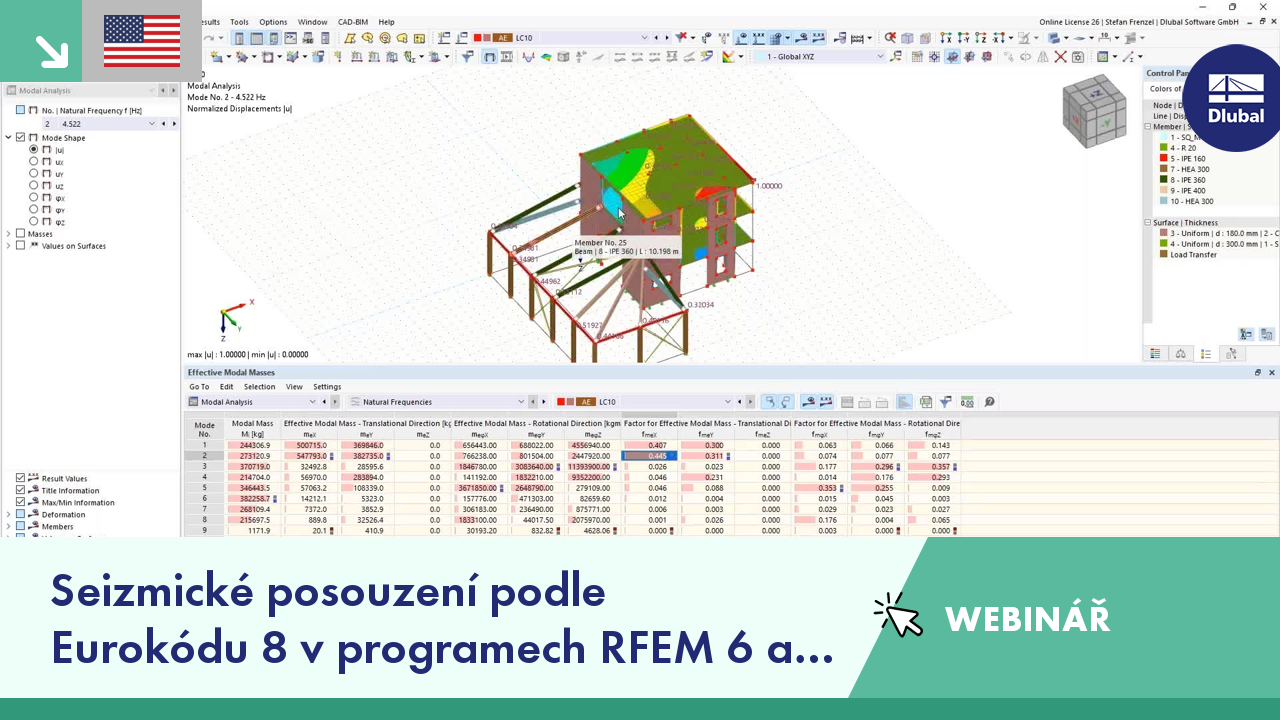 Webinar on seismic design principles in RFEM 6 and RSTAB 9 according to Eurocode 8.