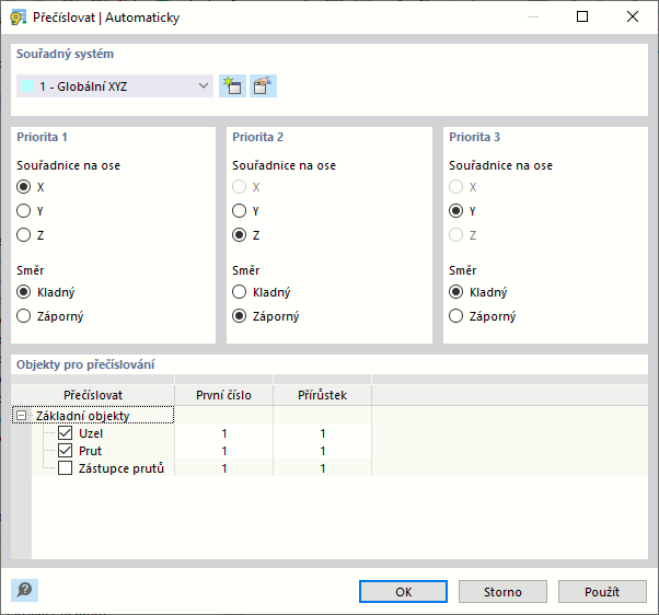 Automaticky přečíslovat objekty