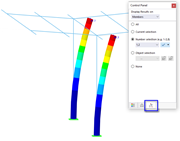 Zobrazení výsledků vybraných prutů