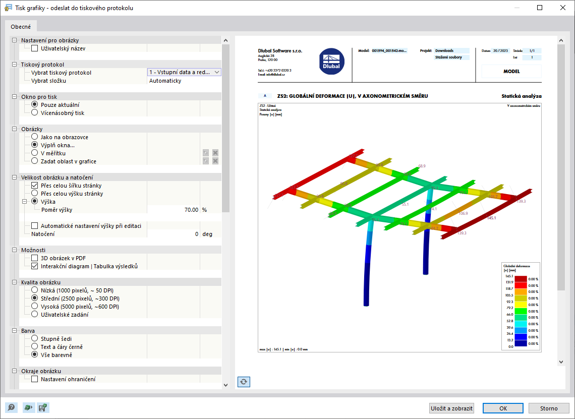 Dialog "Tisk grafiky"