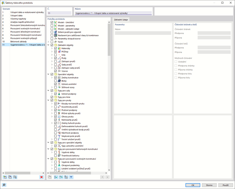 Uložení předlohy protokolu