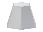 Parametrický 3D model komolého šestibokého jehlanu generovaný pomocí JavaScriptu, přijímající vstupy jako délka hrany, poloměry opsané a vepsané kružnice.