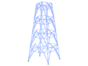 ID modelu 2227 | TSR054-b | Příhradový stožár | Obdélníkový půdorys | K-Diagonály dole (polygonální) a vnitřní horizontály