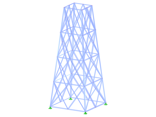 ID modelu 2287 | TSR062-bnajit pruseciky diagonal | Příhradový stožár | Obdélníkový půdorys | Dvojité X-diagonály (propojené)