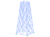 ID modelu 2287 | TSR062-bnajit pruseciky diagonal | Příhradový stožár | Obdélníkový půdorys | Dvojité X-diagonály (propojené)