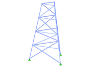 ID modelu 2317 | TST013-a | Příhradový stožár | Trojúhelníkový půdorys | K-diagonály vpravo a horizontály