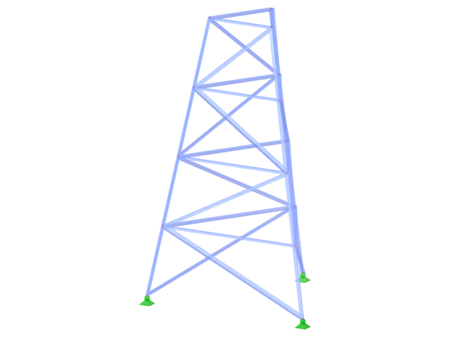 ID modelu 2317 | TST013-a | Příhradový stožár | Trojúhelníkový půdorys | K-diagonály vpravo a horizontály