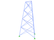 Model ID 2335 | TST034-b | Příhradový stožár | Trojúhelníkový půdorys | X-diagonály (propojené, rovné)