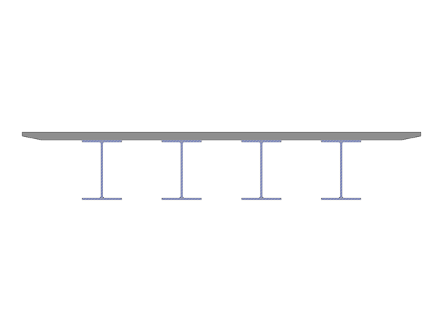 ID modelu 3316 | SCB002 | Ocelobetonový spřažený most | Import I-profilu z knihovny