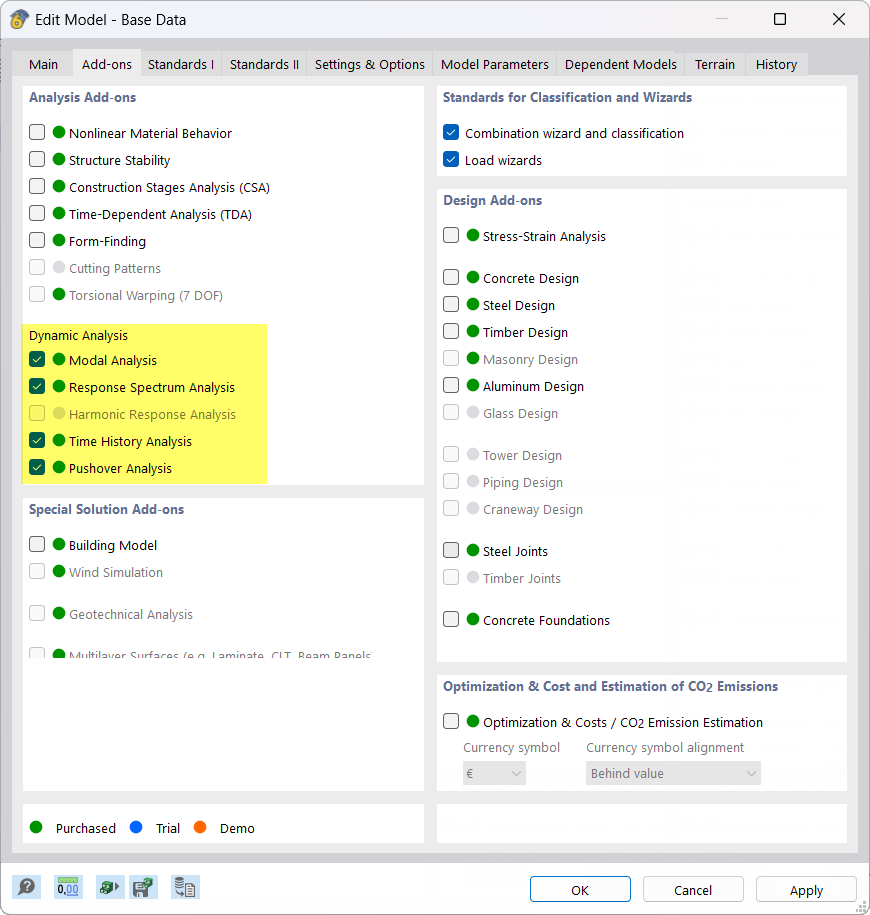 Addony pro dynamickou analýzu