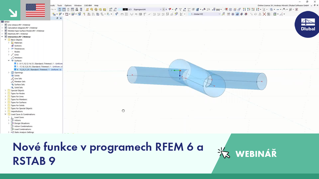 Illustration demonstrating new features and capabilities in RFEM 6 and RSTAB 9 software.