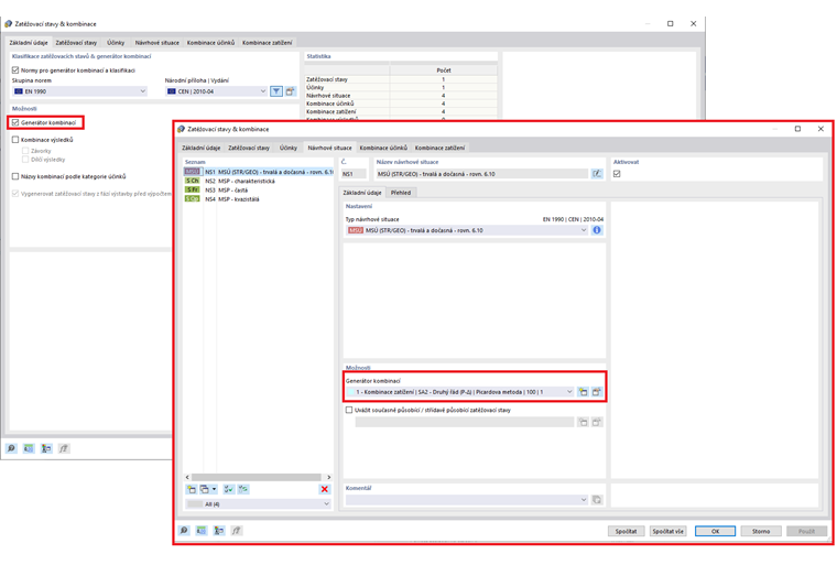 FAQ 005342 | Nevytvářejí se žádné automatické kombinace zatížení. Co mám dělat?