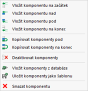 Místní nabídka pro komponenty