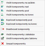 Místní nabídka pro komponenty