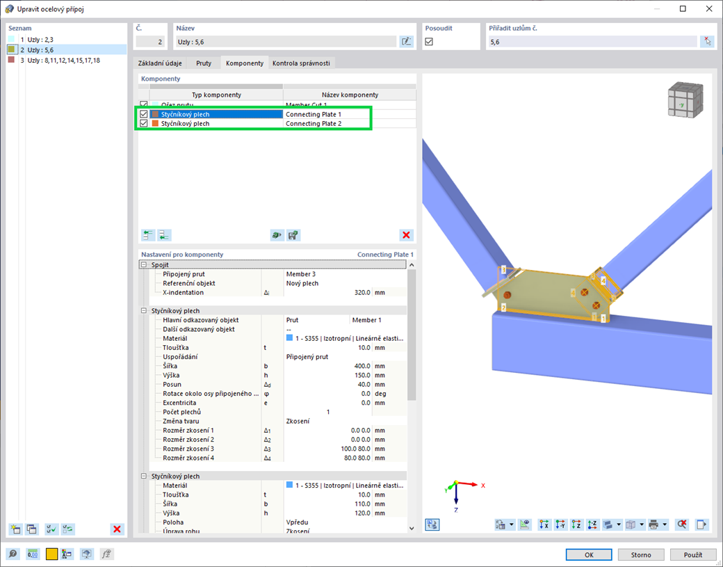 Funkce 002561 | Komponenta styčníkový plech