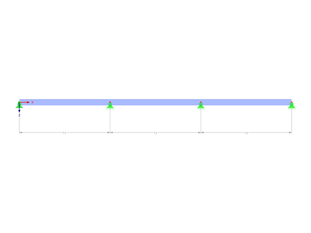 Model 000427 | BC0001 | Spojitý nosník (bez převislých konců) s parametry